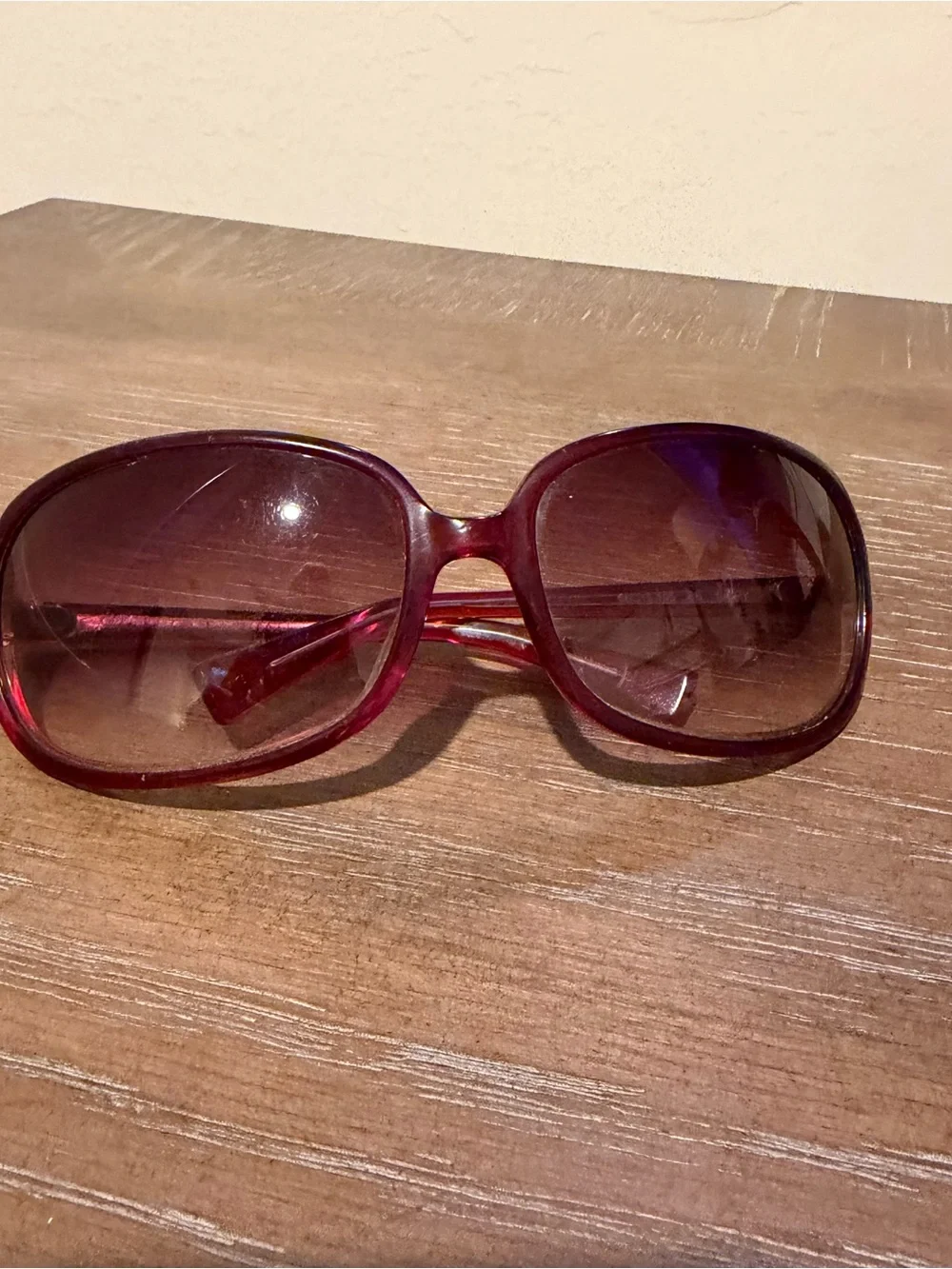 Oliver Peoples Red Oversized Sunglasses